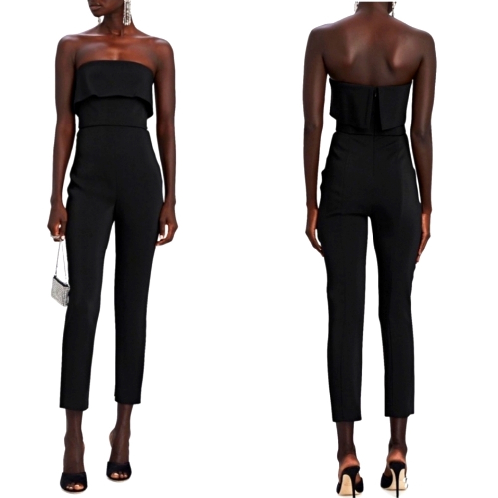 Nwt‎ Cushnie Folded Strapless Crop Black Jumpsuit 2